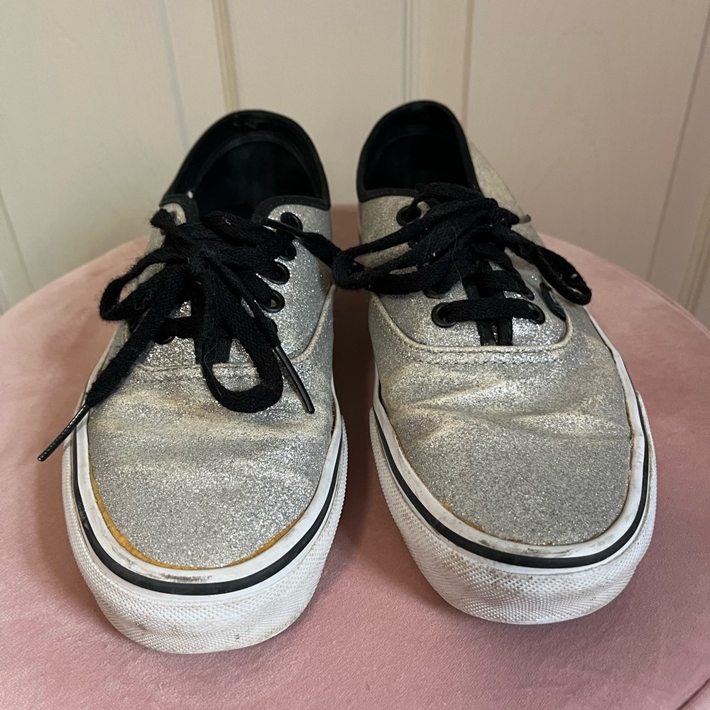 Silver Glitter VANS Size 8.5